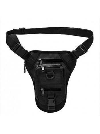 Сумка тактична AOKALI Outdoor A176 Black на пояс і ногу компактна для альпінізму