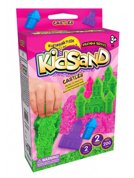 Набор креативного творчества "Кінетичний пісок KidSand" коробка мини 200 г укр KS-05-01U