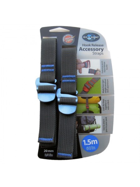 Ремінь для стягувань Sea To Summit Accessory Strap With Hook Buckle 20 мм 1,5 м (1033-STS ATDASH201.5)