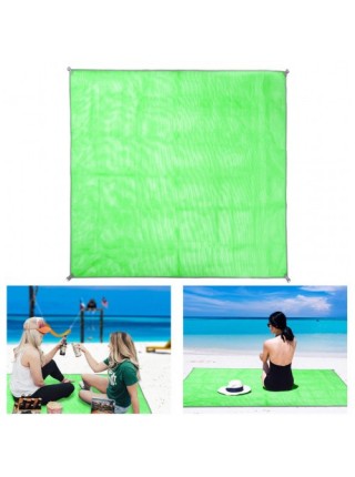 Килимок-підстилка антипісок SUNROZ Sand Free Mat для пікніка або моря 200x200 см Зелений (SUN4700)