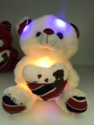 Ведмедик Тедді 25 см із серцем UKC зі світловими та звуковими ефектами Бежевий