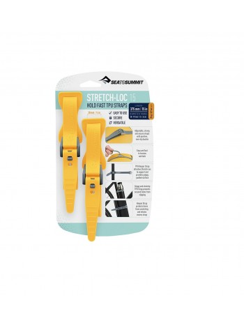 Набір стяжок Sea To Summit Stretch-loc 15 20 mm*375 mm 2 Pack Yellow (1033-STS ASLSTRP20X450YW)
