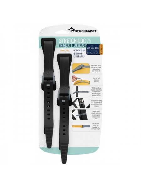 Набір стяжок Sea To Summit Stretch-loc 25 20 mm*625 mm 2 Pack Black (1033-STS ATD2079-05060119)