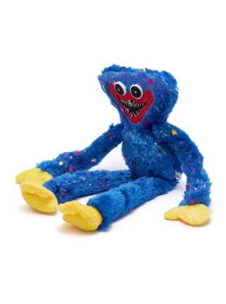 М'яка іграшка обіймана Хагі Вагі Unbranded синя з блискітками та зірочками 40 см із липучками на лапках