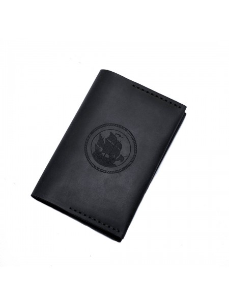Обкладинка на паспорт із натуральної шкіри Anchor Stuff Frigate - Чорний (as150202-02)