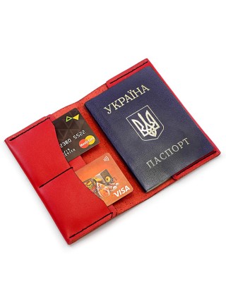 Обложка на паспорт из натуральной кожи Anchor Stuff Компас - Красная (as150206-2)