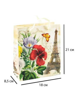 Сумочка подарункова Париж Grand Monde Папір 21х18х8,5 см (15646)