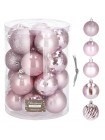 Набір ялинкових кульок Springos d=6 см 20 шт CA0137 Pink