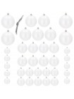 Набір ялинкових кульок Springos d=8, 7, 6, 5, 3 см 37 шт CA0146 White