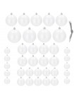 Набір ялинкових кульок Springos d=8, 7, 6, 5, 3 см 37 шт CA0146 White