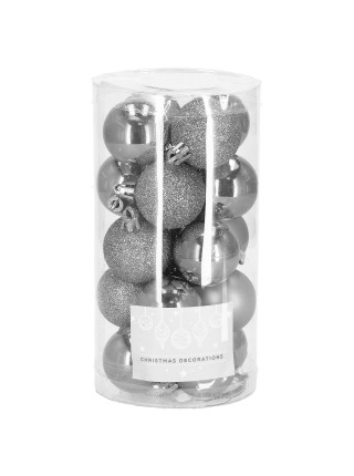 Набір ялинкових кульок Springos d=4 см 20 шт CA0095 Сріблястий