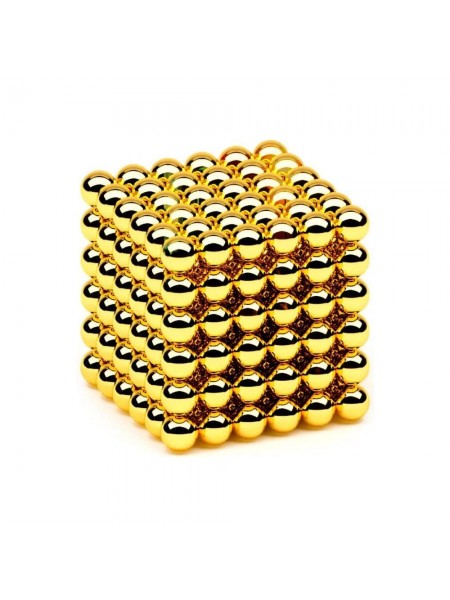 Головоломка Неокуб Neocube 216 кульок 5 мм у металевому боксі Золотистий (N216G)