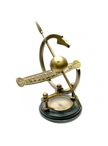 Сонячний годинник None з компасом бронзовий настільний 34х36х35 см (DN26567)