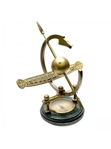 Сонячний годинник None з компасом бронзовий настільний 34х36х35 см (DN26567)