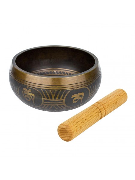 Тріскаюча чаша Тибетська Singing bronze 12,2/12,2/6,2 см Темний Бронзовий (26603)