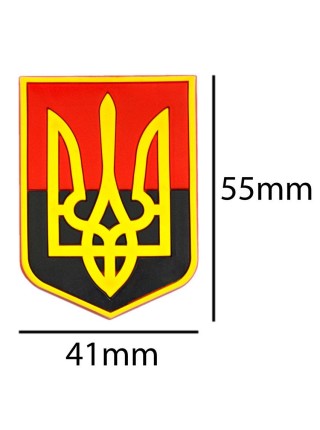Магніт Гумовий Magnet Тризуб Герб України 5,5x4,1x0,3 см Чорно-червоний (19402)
