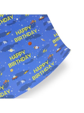 Папір паковання PPW PAPER Lesko PZ098 Happy Birthday Space Blue 50*70 см