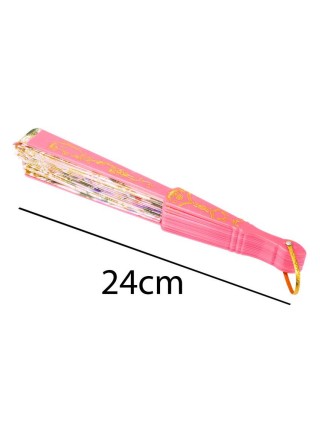 Віяло-плі складане Gola Квіти Тканина Пластик 24 см Рожеве (27128)
