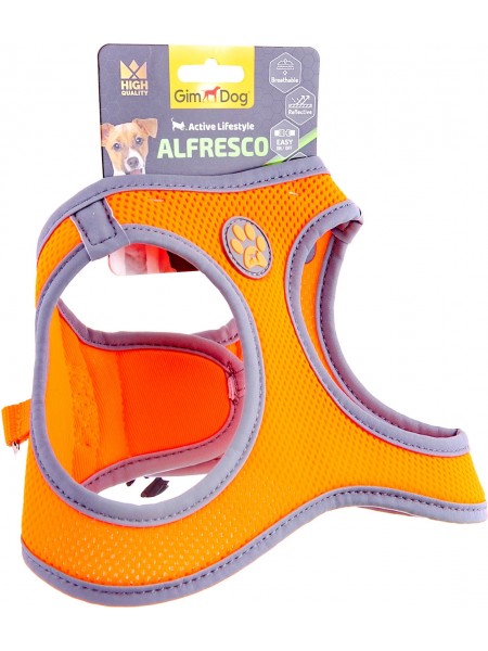 Шлея для собак неопрен GimDog Alfresco S 37-40 см Жовтогаряча (8009632059921)