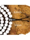 Чітки мала з натурального каменю Молочний агат Swayambhu ST 108 намистин 8.6 мм (27181)