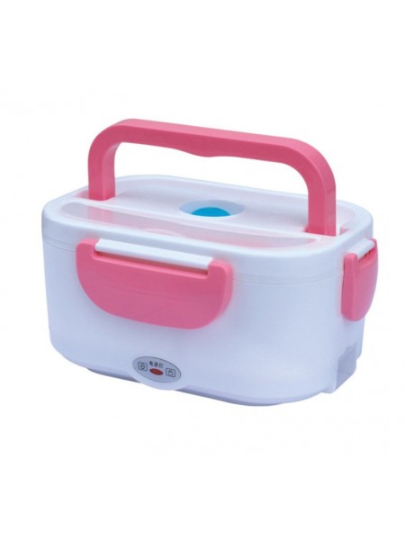 Автомобільний ланч-бокс SUNROZ Electronic Lunchbox контейнер для їжі з підігрівом Біло-Рожевий (SUN5600)