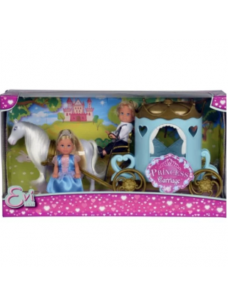 Ляльковий набір Simba Еві та Тіммі Карета принцеси з конем 12 см OL27705