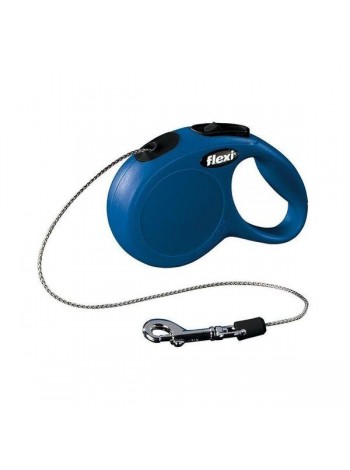 Рулетка для собак Flexi New Classic Cat XS 3 метри, до 8 кг (синя), повідець із тросом