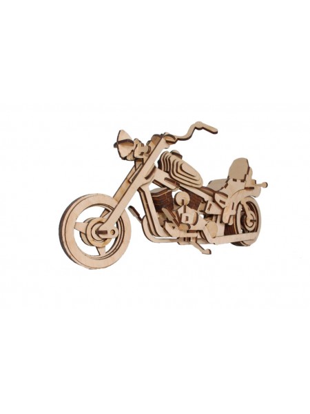 Механічний дерев'яний 3D пазл РЕЗanОК Мотоцикл Харлей Девідсон 110 деталей (REZ0002)