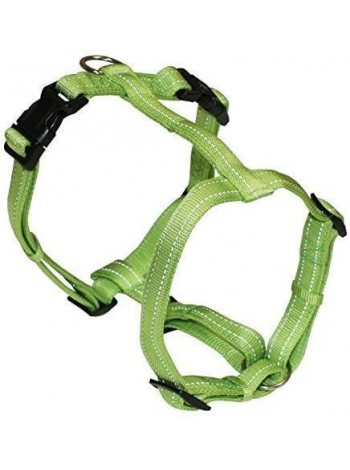 Шлея нейлон Croci SOFT REFLECTIVE H-образная 1x25-40 см Зеленая
