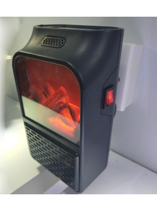 Портативний електричний нагрівач SUNROZ Flame Heater тепловентилятор з імітацією каміна 900 Вт Чорний