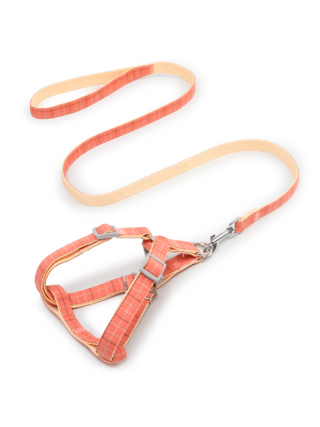 Шлея для собак з повідцем Pipitao Cage Peach 1.5*120 cm (8919-35854)