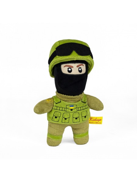 М'яка іграшка KidsQo солдат ВСУ в балаклаві 25 см (KD705)