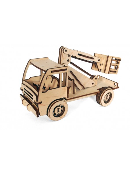 Механічний дерев'яний 3D-пазл РЕЗАНОК Автовишка 86 елементів (REZ0006)