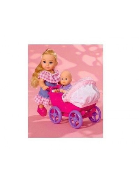 Лялька з аксесуарами Multicolor Evi з малюком у колясці Simba IR118789