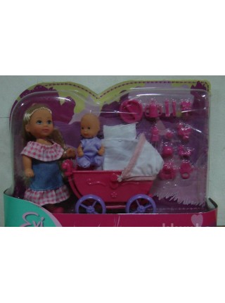 Лялька з аксесуарами Multicolor Evi з малюком у колясці Simba IR118789