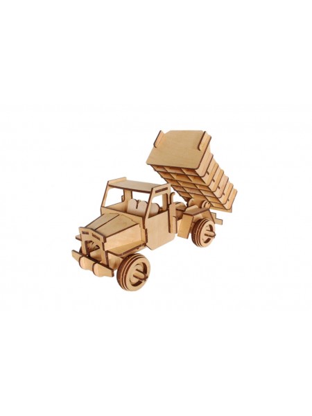Механічний дерев'яний 3D пазл РЕЗАНОК Вантажний автомобіль 73 елементи (REZ0010)