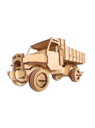 Механічний дерев'яний 3D пазл РЕЗАНОК Вантажний автомобіль 73 елементи (REZ0010)