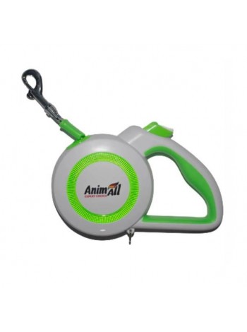 Повідець-рулетка AnimAll Reflector MS7110-3M S до 15 кг 3 м Салатово-білий (4820224500461)