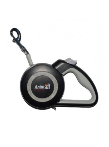 Повідець-рулетка AnimAll Reflector MS7110-3M S до 15 кг 3 м Сіро-чорний (4820224500553)