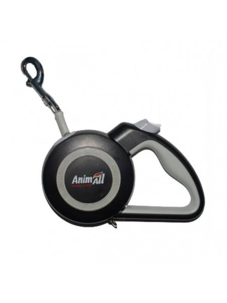 Повідець-рулетка AnimAll Reflector MS7110-3M S до 15 кг 3 м Сіро-чорний (4820224500553)