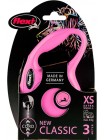 Повідець-рулетка Flexi Classic XS 3 м Рожевий (4000498022436)