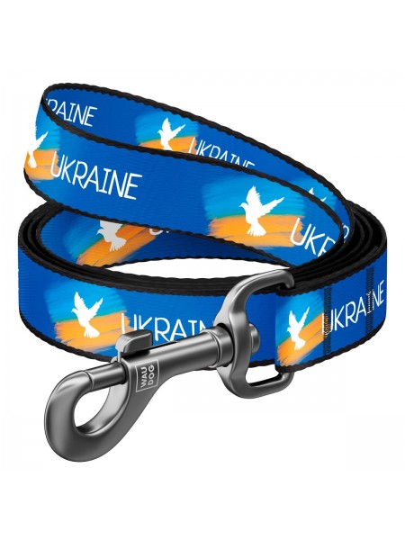 Повідець для собак нейлоновий WAUDOG Nylon Прапор S 15 мм х 122 см Синій (4915-0229)
