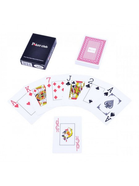 Пластикові картки "Покер" PlayGame Poker Club 54 шт IG-6010 Червона сорочка