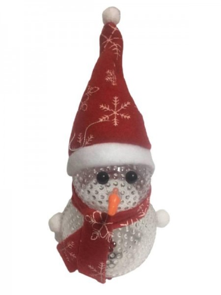 Фігурка світний сніговик LED ABC червоний ковпачок