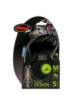 Повідець рулетка для собак Flexi Black Design M 5 м до 20 кг синій