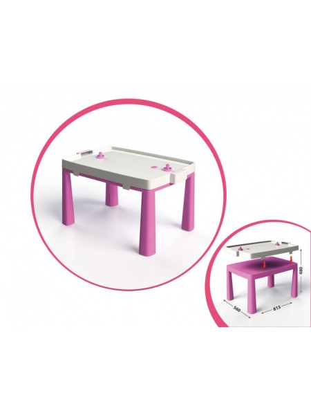 Пластиковий стіл Doloni Toys з насадкою для аерохокею 04580 Рожевий