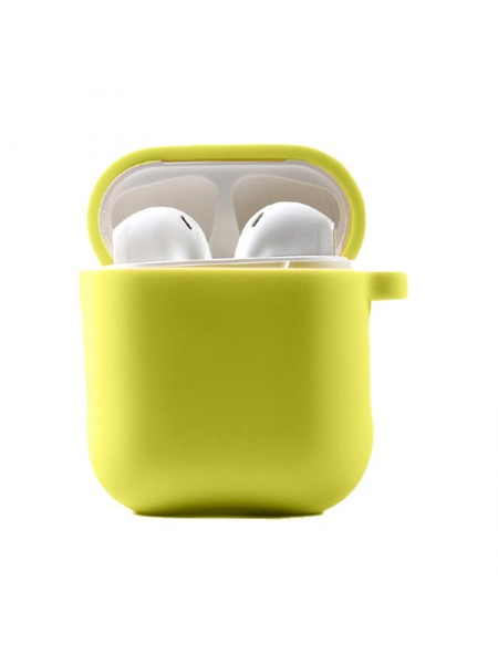 Силіконовий футляр Epik з мікрофіброю для навушників Airpods 1/2 Жовтий/ Bright Yellow 1064810