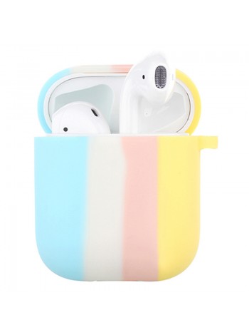 Силіконовий футляр Epik Colorfull для навушників AirPods 1/2 Блакитний / Жовтий 1132369