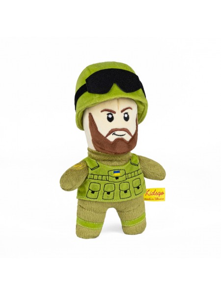 М'яка іграшка KidsQo солдат ВСУ з бородою 25 см (KD704)