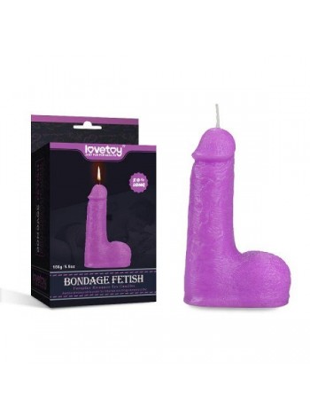 Свічка для сексуальних ігор фіолетова у формі пінису Lovetoy Bondage Fetish Candles